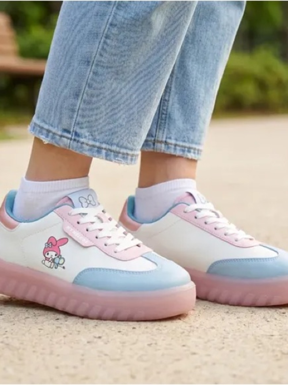 Sanrio My Melody Pastel Pink Blue White Sneakers US size 6